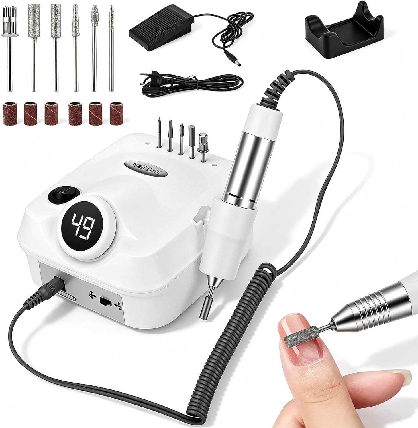 Elektrische nagelfrees 35.000 omw/min - nagelvijl met accessoires - stille werking - ideaal voor manicure en pedicure - ShopVlot