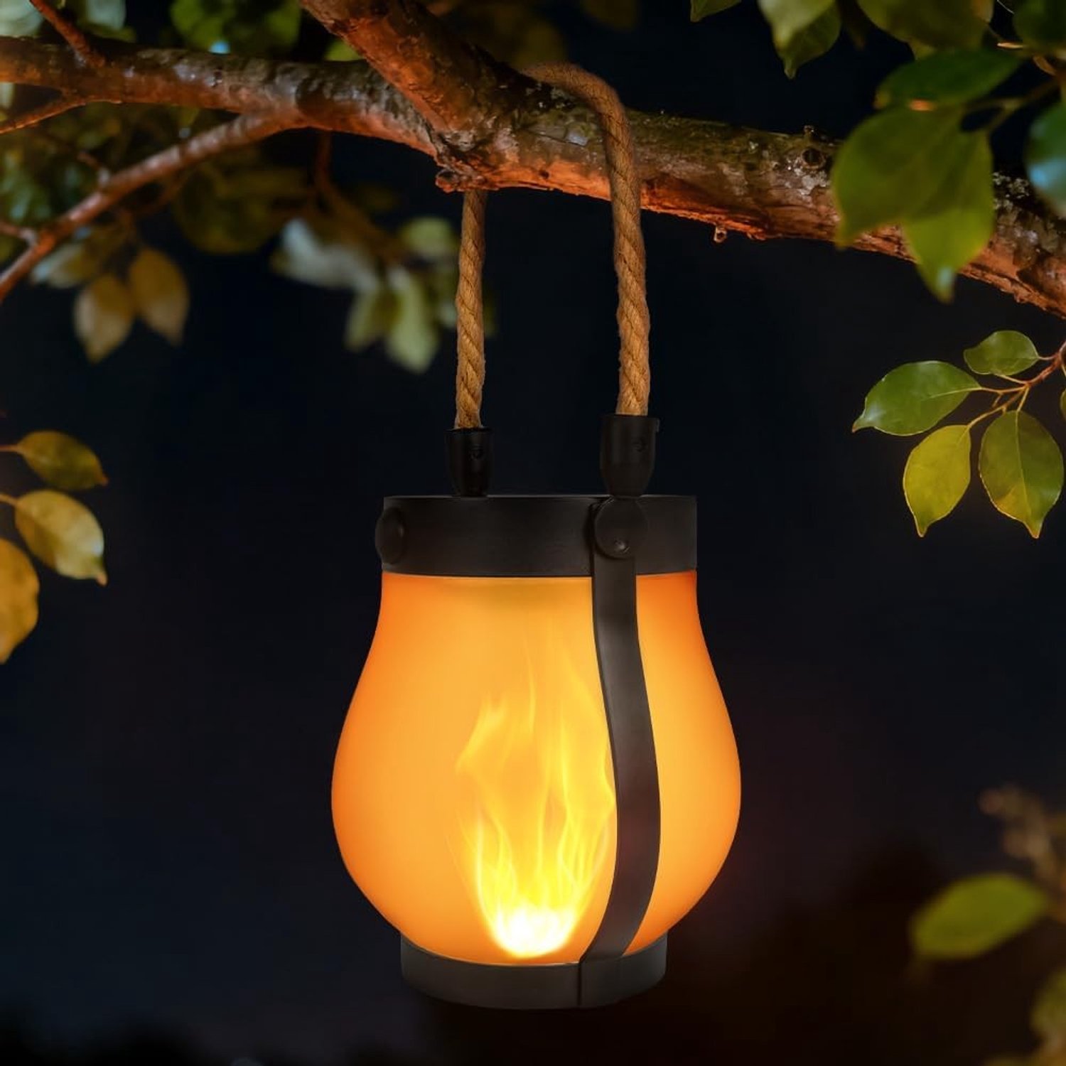 Waterdichte Hanglamp met Henneptouw, 1 Stuk, Ideaal voor Tuin, Terras en Buitengebruik