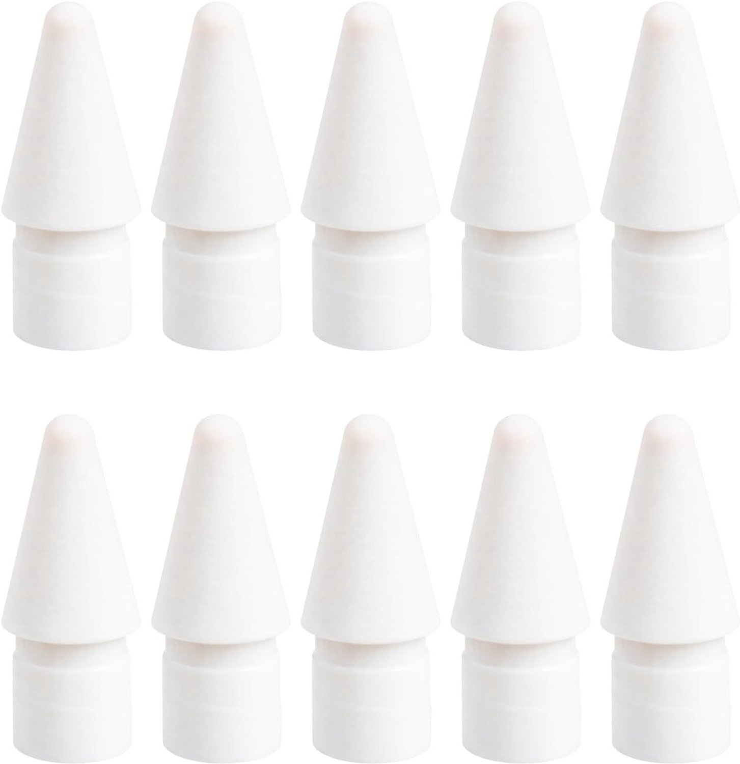 10 stuks punt voor Apple Pencil 2e generatie tip en 1e generatie, zeer gevoelige nauwkeurige pom-reservepunten, compatibel met Apple Pencil, iPencil Nib Tip voor iPad (wit)