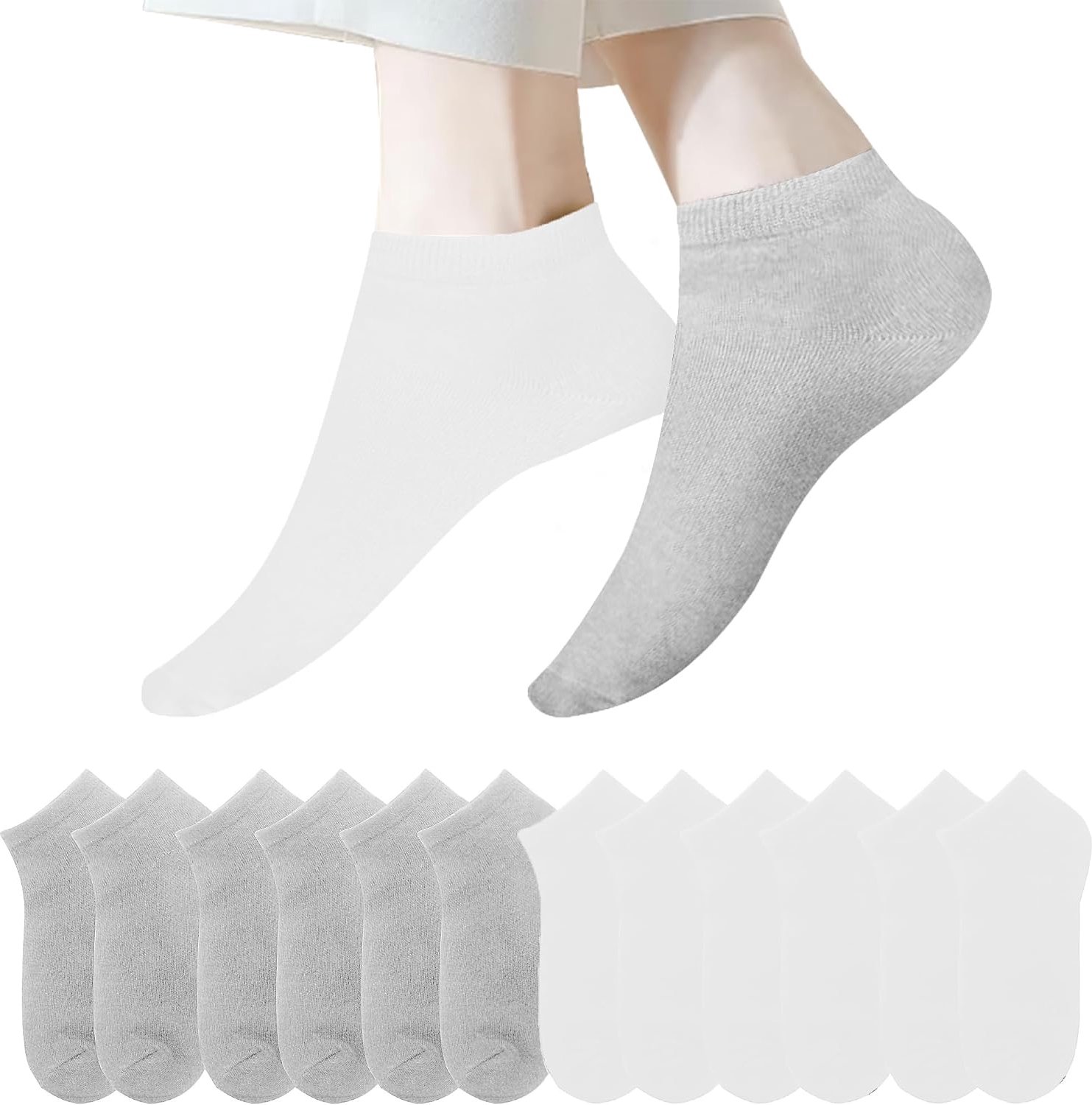 12 paar sneakersokken dames heren 35-38 39-42 43-46 47-50 korte sokken katoen halve sokken ademende hardloopsokken