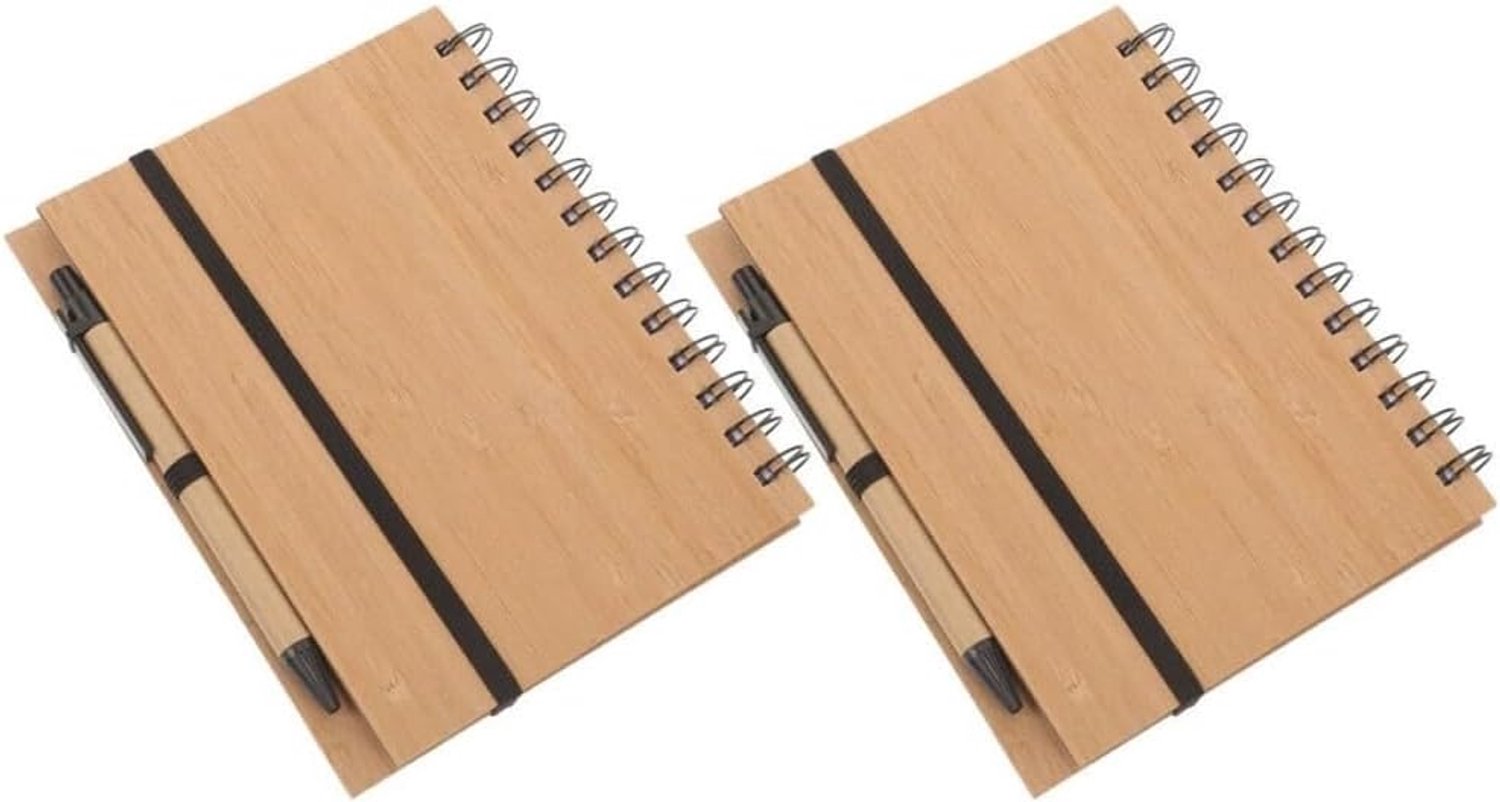 Notitieboekje Creatief studentenbriefpapier Bamboe Cover Notitieboekje Bamboebord Notitieboekje Spoelnotitieboekje