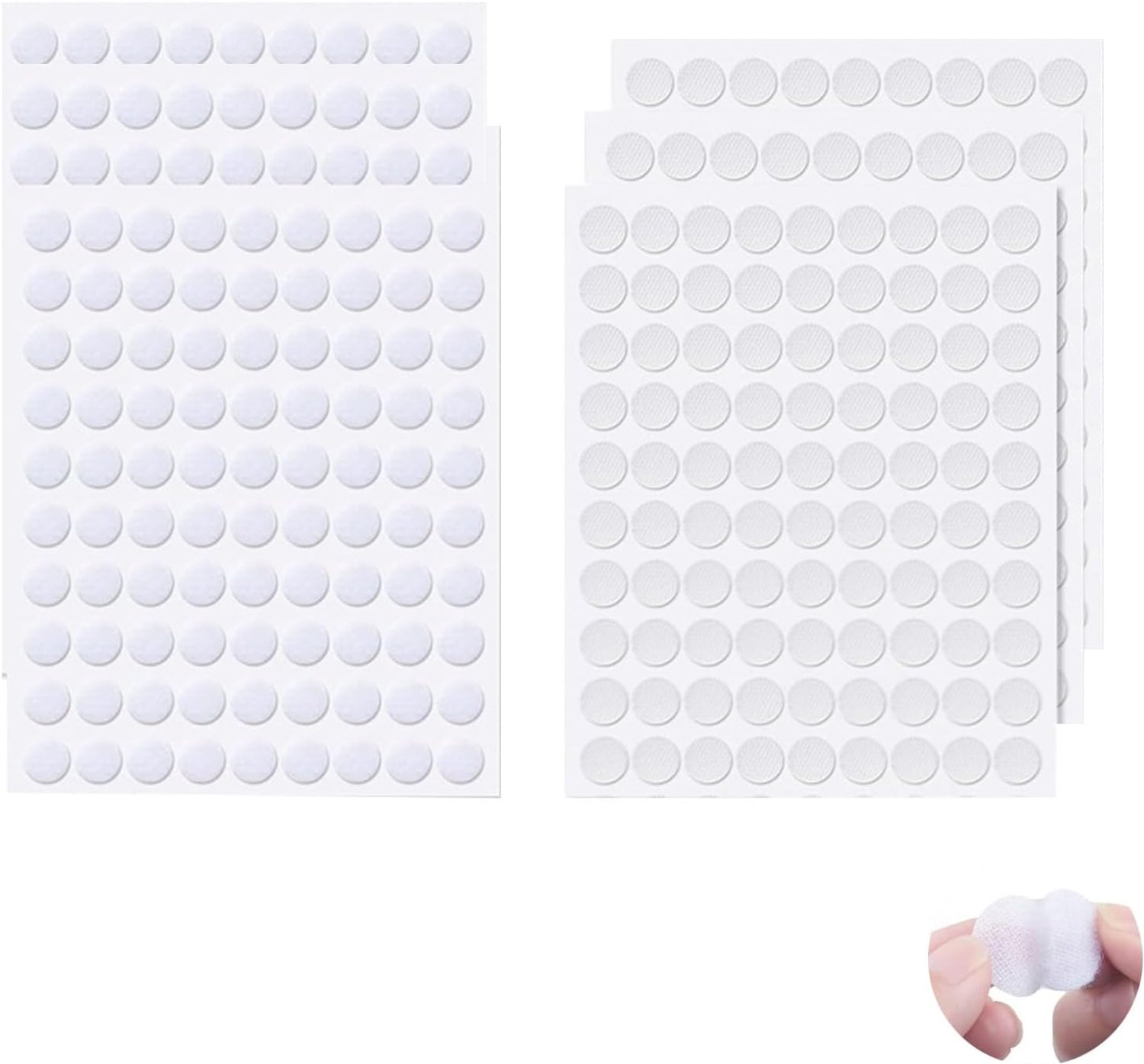 Set van 200 witte zelfklevende haak‑en‑ring stippen Ø20 mm – dubbele drager, waterbestendig, ideaal voor DIY, school, kantoor en thuisgebruik