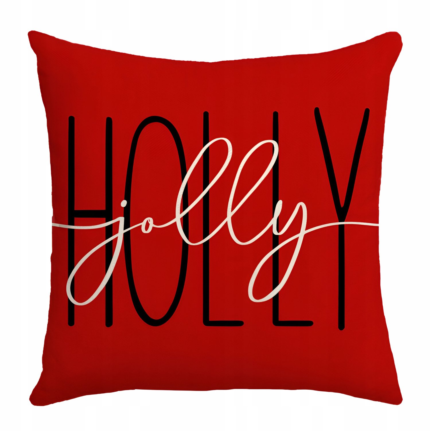 Kerst Kussenhoes Decoratief 45x45 cm - "Holly Jolly"