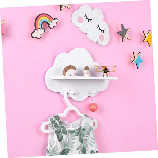 Cloud Shelf Opbergplank 2 Stuks Houten Zwevende Planken Boekenplank Voor Babykamer Keuken Badkamer Muur — afbeelding 2