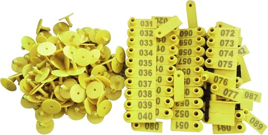 100 Stuks Genummerd Schapenoormerk 001-100 Vee-identificatie — afbeelding 4