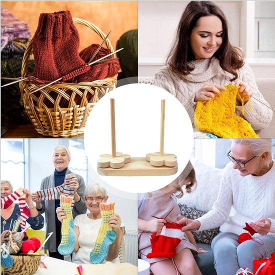 Haak Houder Houten Roterende Winder — afbeelding 2