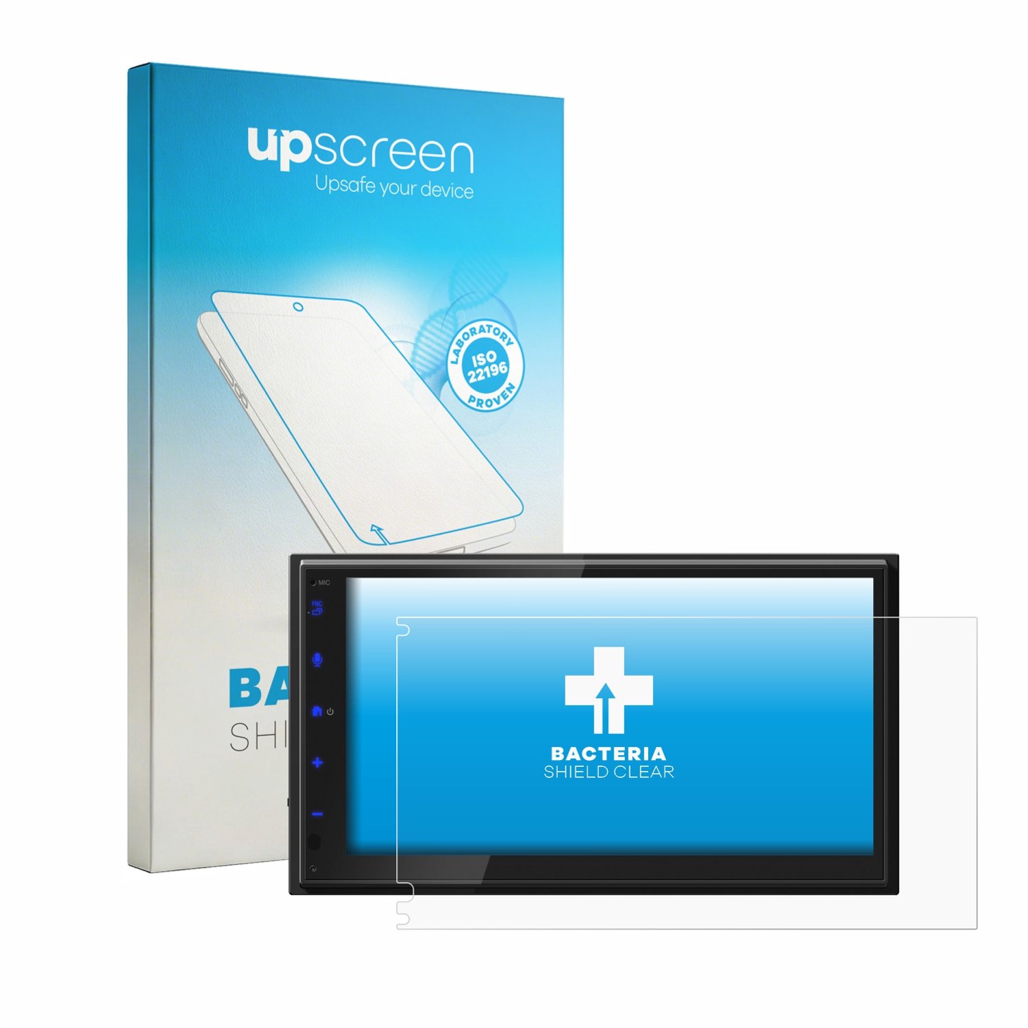 upscreen - Screenprotector voor JVC KW-593BT - Folie Beschermfolie transparant antibacterieel