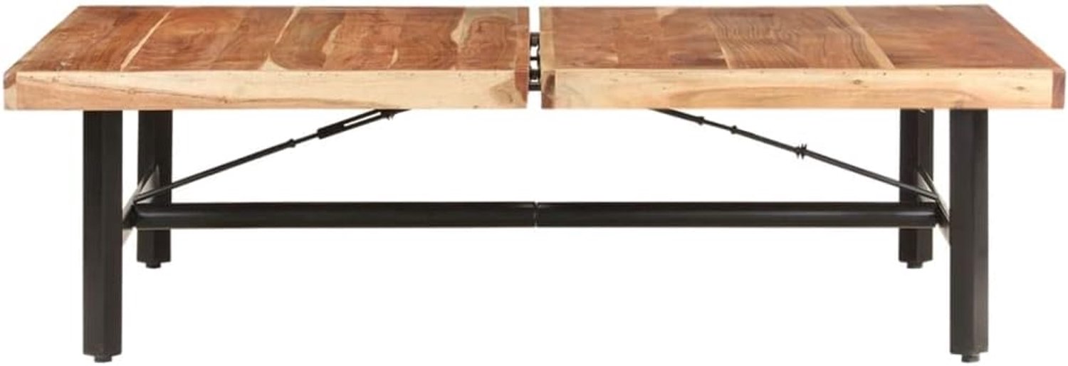 Salontafel van massief acaciahout met gepoedercoate ijzeren poten in praktisch design voor je woonkamer