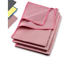 ELEXACLEAN Raamdoek streeploos, premium microvezel ruitendoek (3 stuks, 60x40 cm, rood) glasdoeken autodoek voor binnen & buiten
