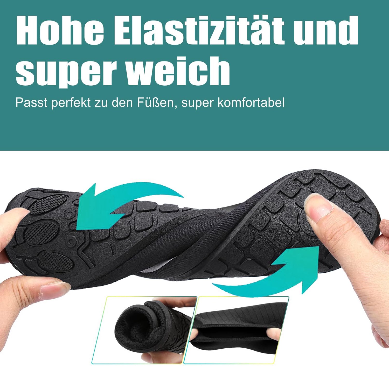 Steppli Waterschoenen, badschoenen, zwemschoenen, aquaschoenen, strandschoenen, dames en heren, strepen, zwart, 46 EU - ShopVlot