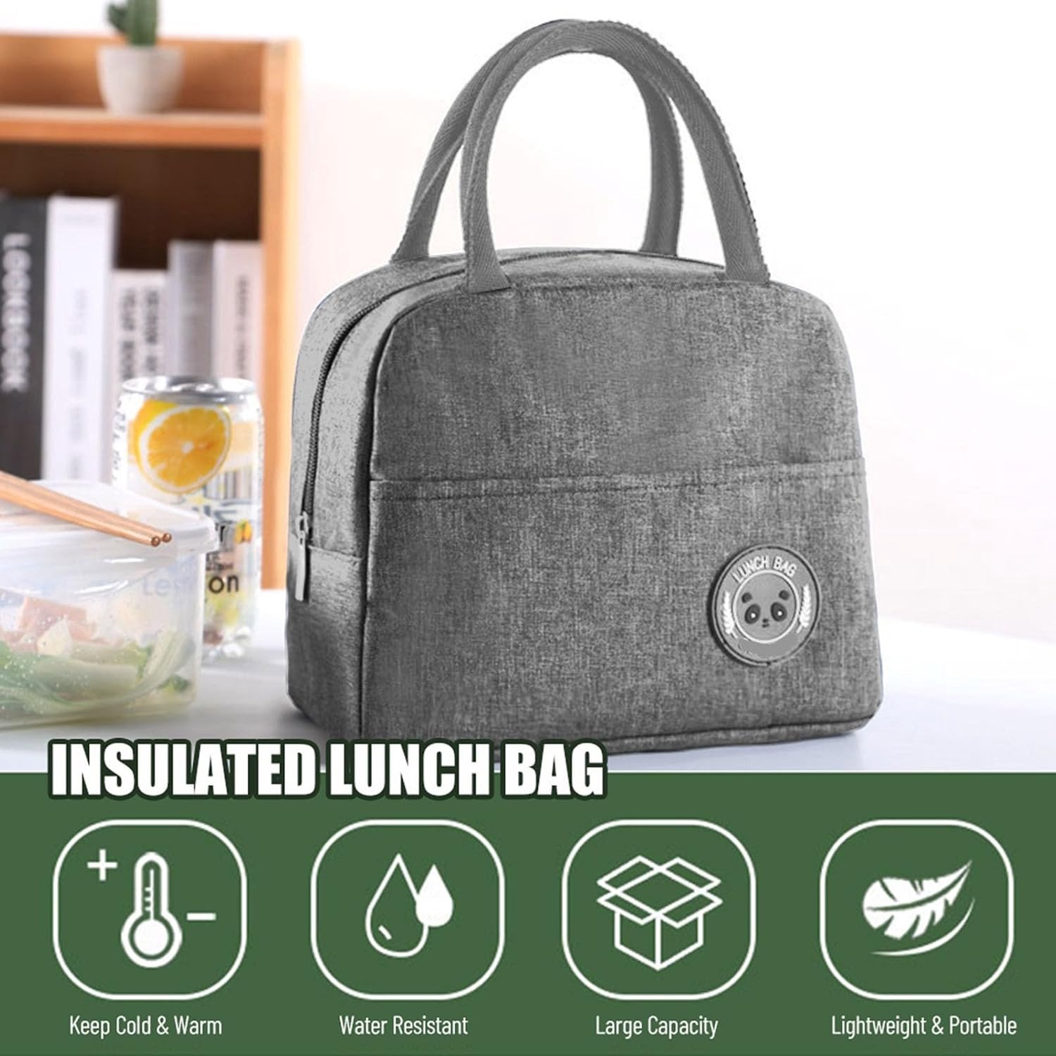 Geïsoleerde Lunchtas met Waterdichte Functie, 6L Capaciteit, Ideaal voor School, Kamperen en Wandelen