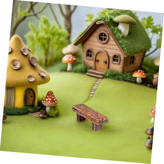 6 Stuks Mini Resin Stools Imitatie Hout Micro Landschap Decoraties DIY Craft Ornamenten voor Desktop Tuin Willekeurige Kleur — afbeelding 3