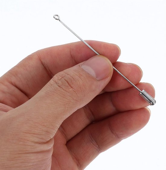 50 Stuks Zilveren Roestvrijstalen Veiligheidsspeld met Stopper Duurzame Metalen Broches voor Dameshoeden Heren Revers Sjaals Kledingfixatie — afbeelding 5