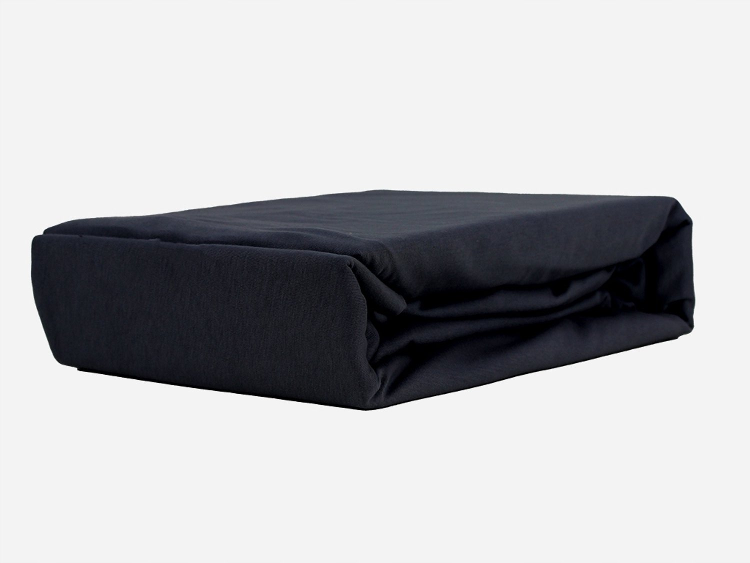 Kam-Pol Hoeslaken Jersey Katoen 100% met Elastiek, Zwart 90x210cm, 30cm Rand