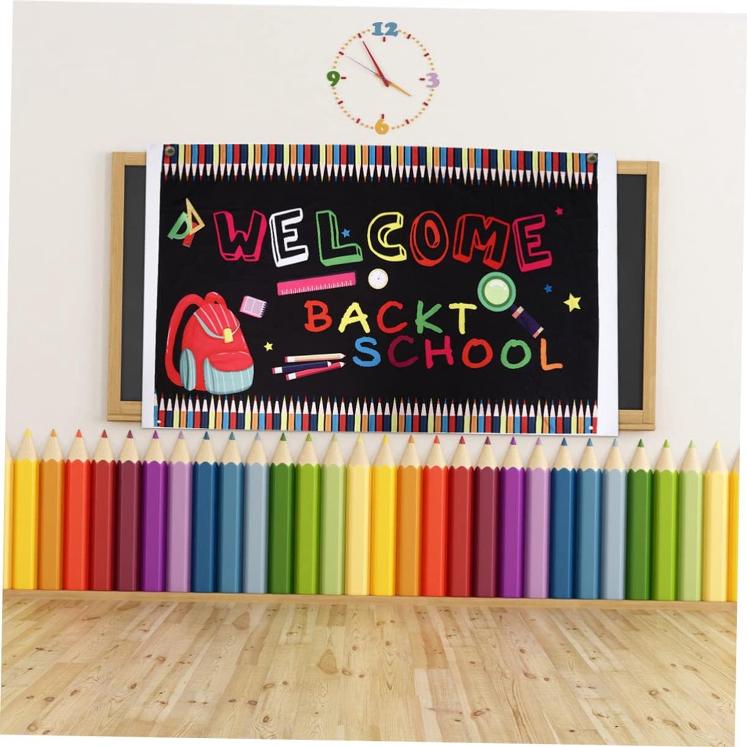 Happyyami Welcome Back Banner Decoratie Achtergronddoek Klassikale Scène Lay Out voor Schoolfeest Buiten Gebruik