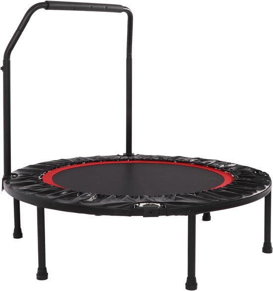 lyrlody Opvouwbare Trampoline voor Volwassenen en Kinderen, 32 Dikke Stalen Veren met Verstelbare Armleuningen van Schuim, Draagvermogen van 150 Kg, Rubberen Antislipvoetjes — afbeelding 3