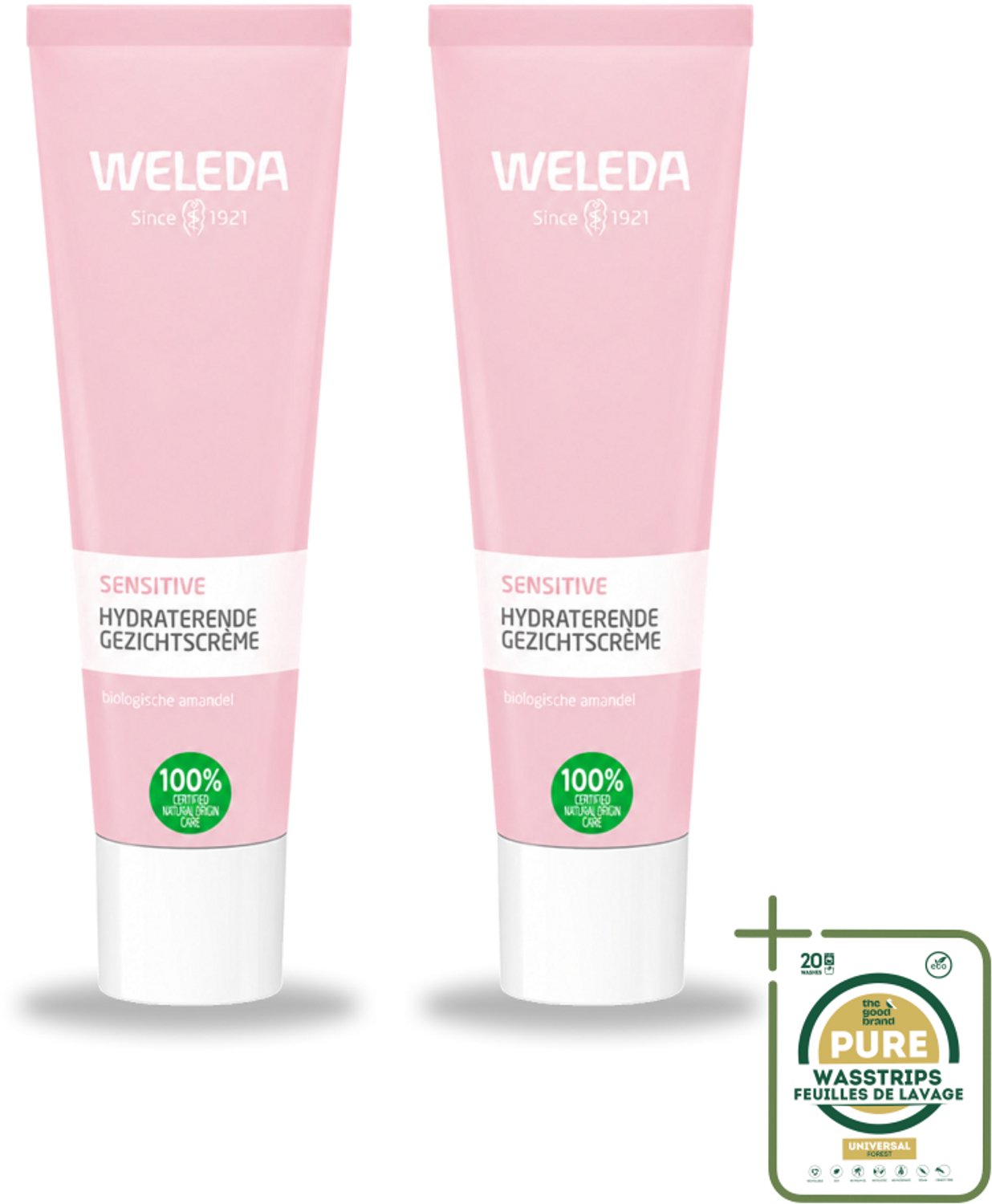 2 x WELEDA - Gezichtscrème Sensitive Hydraterend - Voor gevoelige huid - 30 ml - Wasstrips - Gevoelige Huid - Hydraterende Crème - Amandelolie - Roodheid Verminderen - Dagcrème