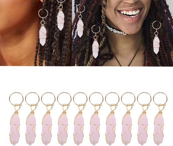 10 Stuks Vlechtaccessoires, Dreadlock Haarsieraden Kronkelende Adereindhulzen Haarhangers, Modieuze Trendy Haarringen voor Vrouwen Jonge Meisjes, met Legeringsmateriaal, Ideaal voor Feestjes — afbeelding 3
