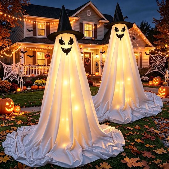 2 stuks Halloween-decoratie voor buiten, lichtgevende griezelige — afbeelding 3