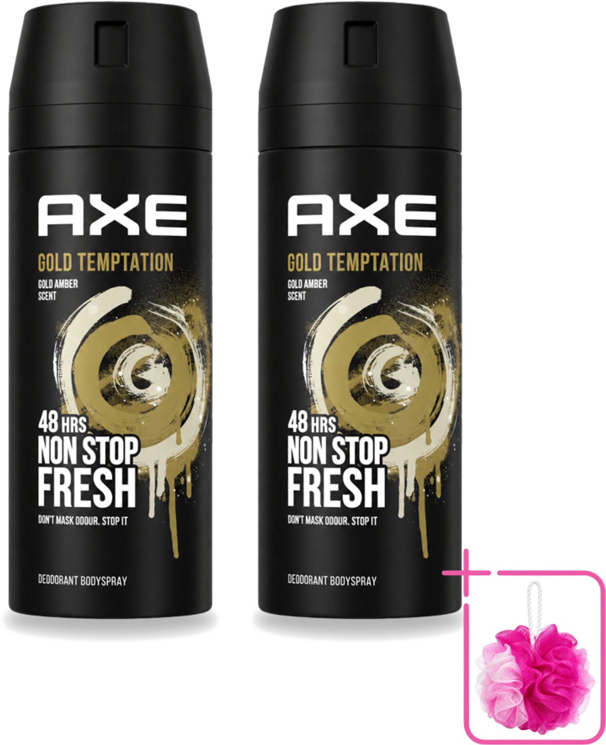 2 x AXE - Deodorant Spray - Gold Temptation - Luxe Geur - Oriëntaals & Fris - 150 ml - Bulkverpakking - Deodorant spray - Douchemop - Geur