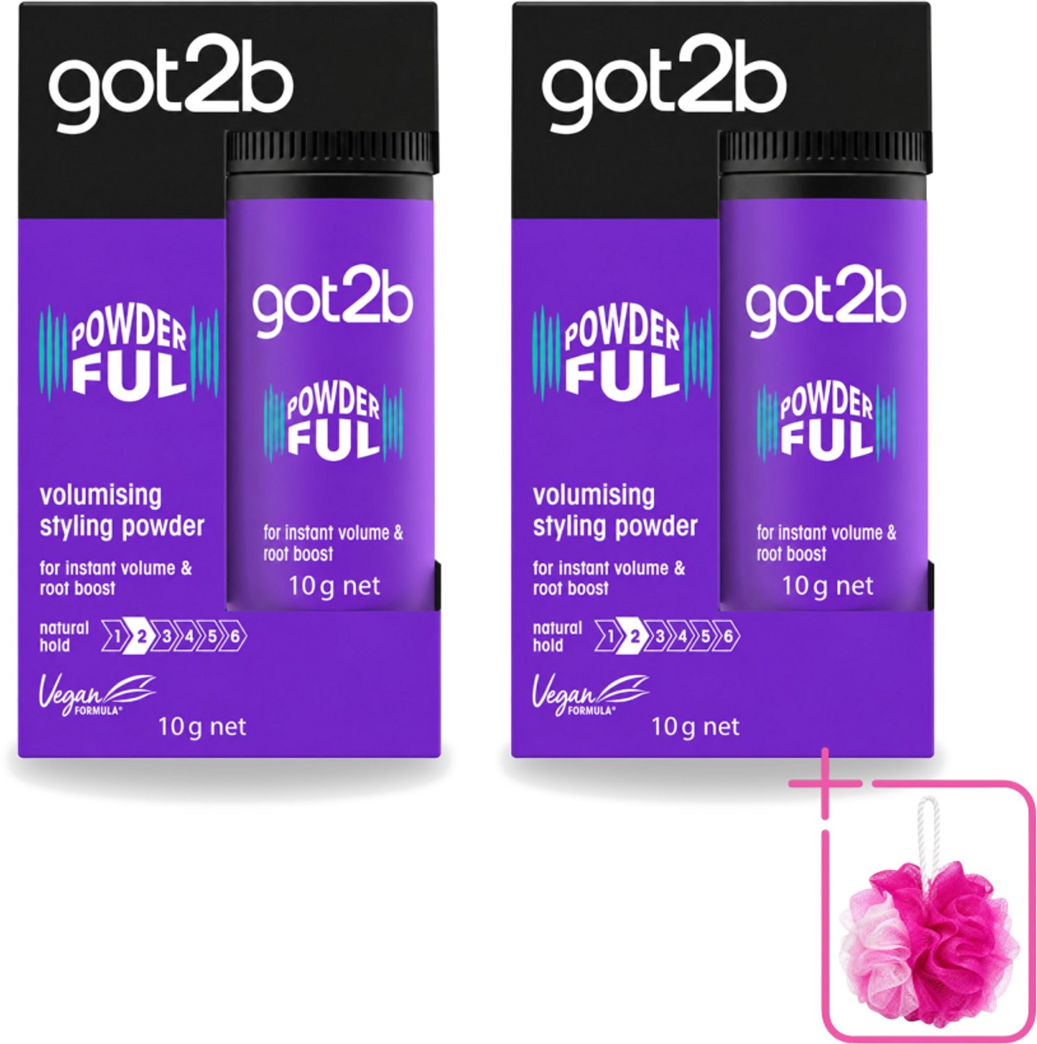 2 x Got2B - Stylingpoeder - Powderful - 10 g - Bulkverpakking - Haar volume - Haarkleur
