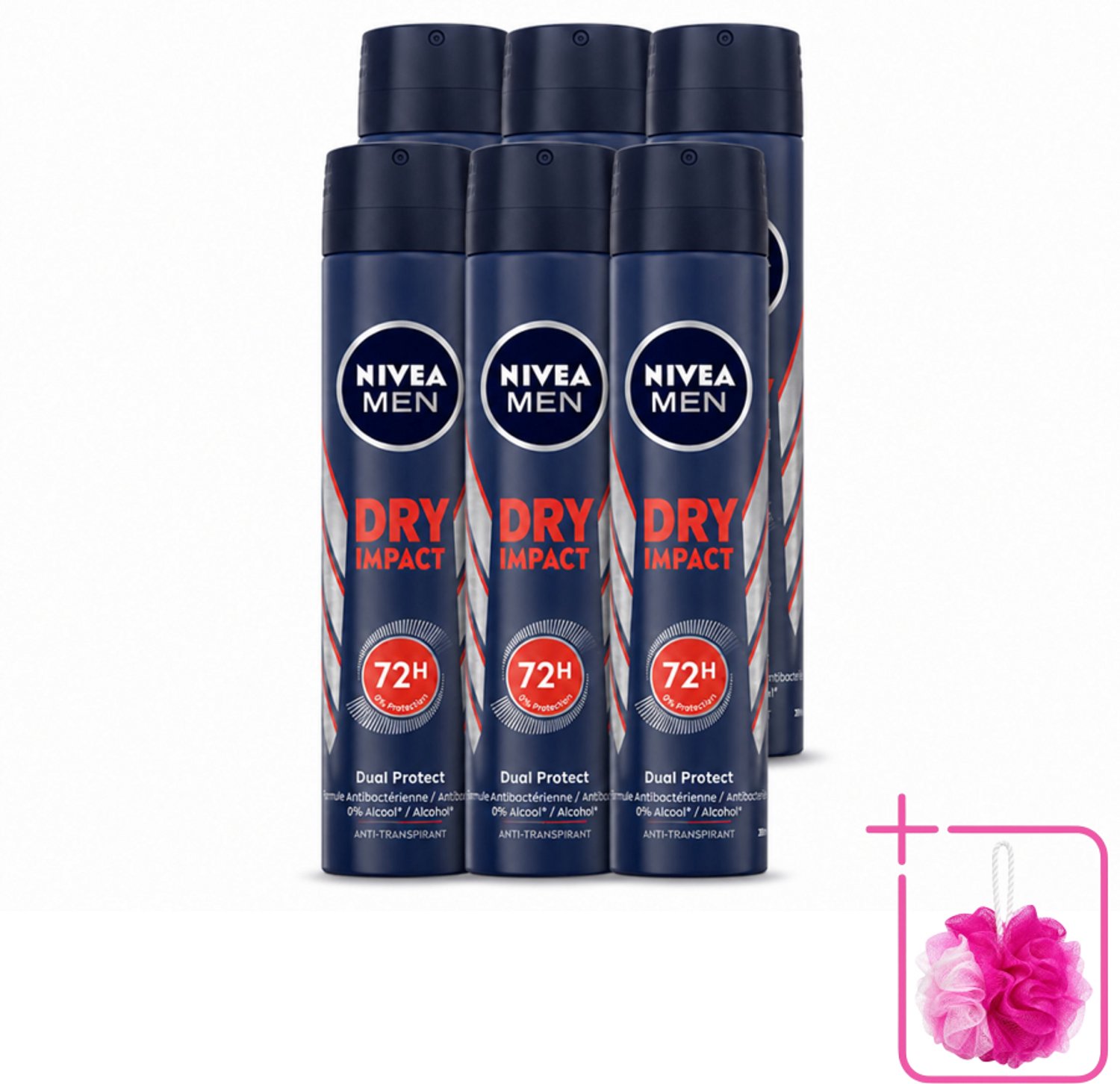 6 x NIVEA MEN – Anti-transpirant spray – Dry Impact – 200 ml - Bulkverpakking - Anti-transpirant spray - Zweet en geur