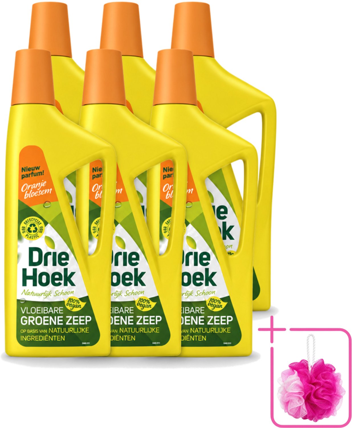 6 x Driehoek – Vloeibare Zeep – Oranjebloesem – 725 ml - Bulkverpakking - Schoonmaken - Douchemop - Natuurlijke zeep