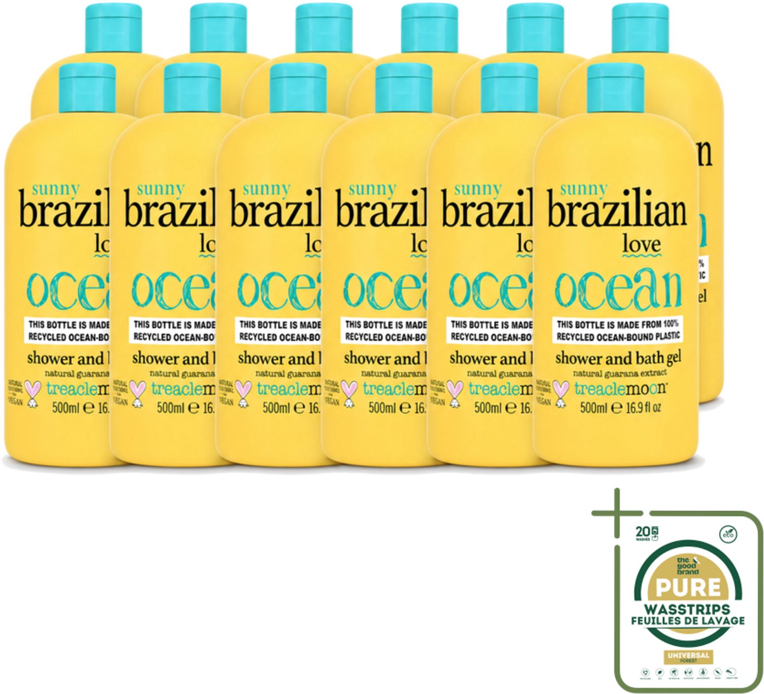 12 x Treaclemoon – Bad- & Douchegel – Brazilian Love – 500 ml - Wasstrips - Bad- En Douchegel - Hydraterend Badmiddel - Zachte Reiniging - Exotische Geur - Huidverzorging