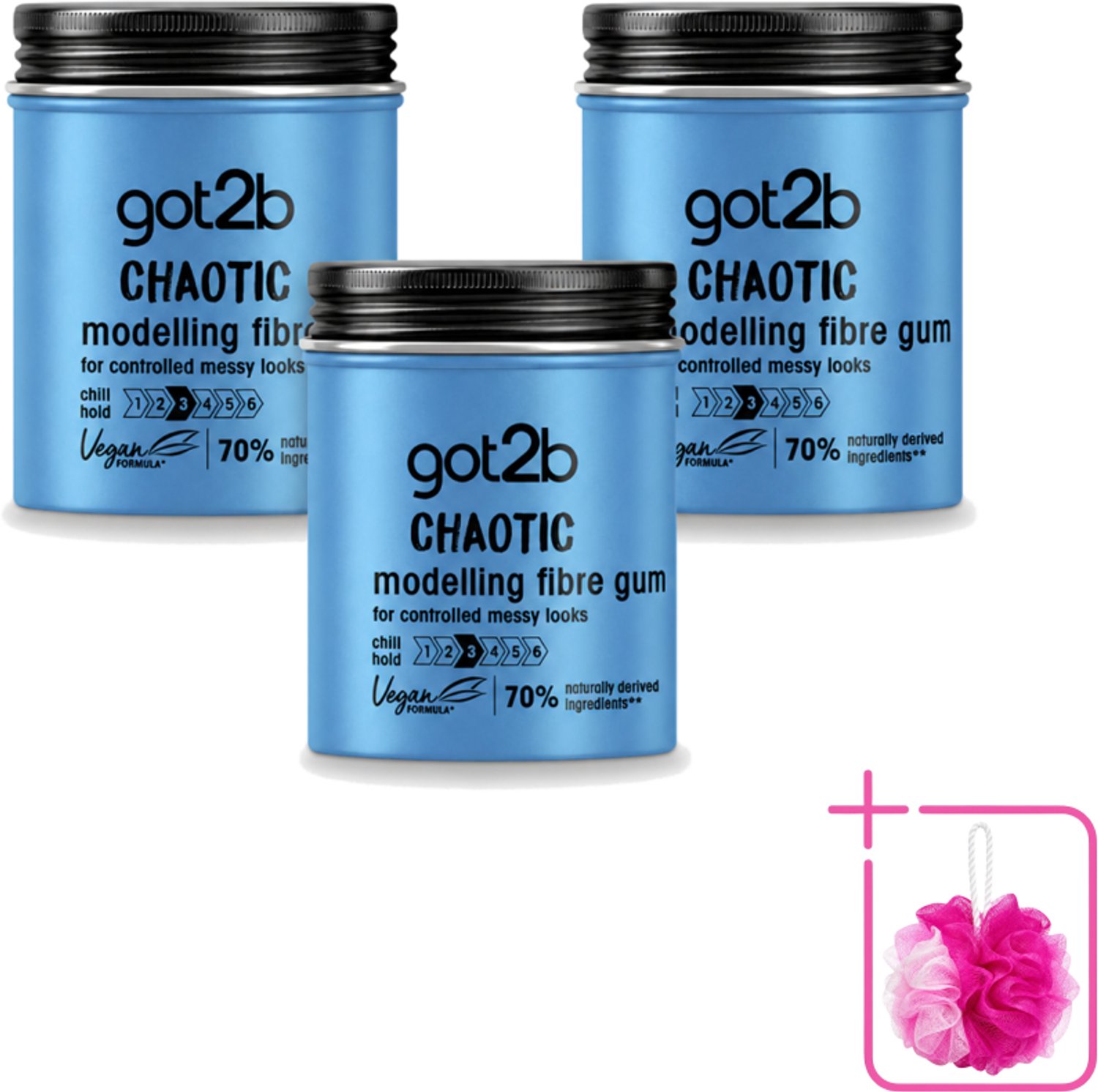 3 x Got2B - Wax - Warhoofd - 100 ml - Bulkverpakking - Haarstyling - Douchemop - Warrig haar
