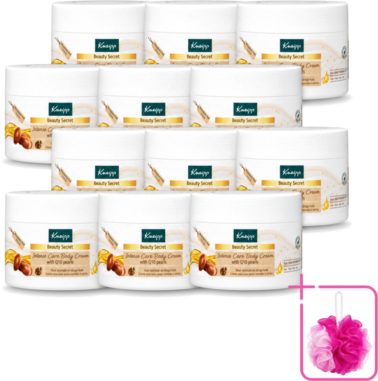 12 x Kneipp - Body crème - Beauty Secret - Met Q10 parels - 200 ml - Bulkverpakking - Beauty secret - Douchemop - Huid verzorging