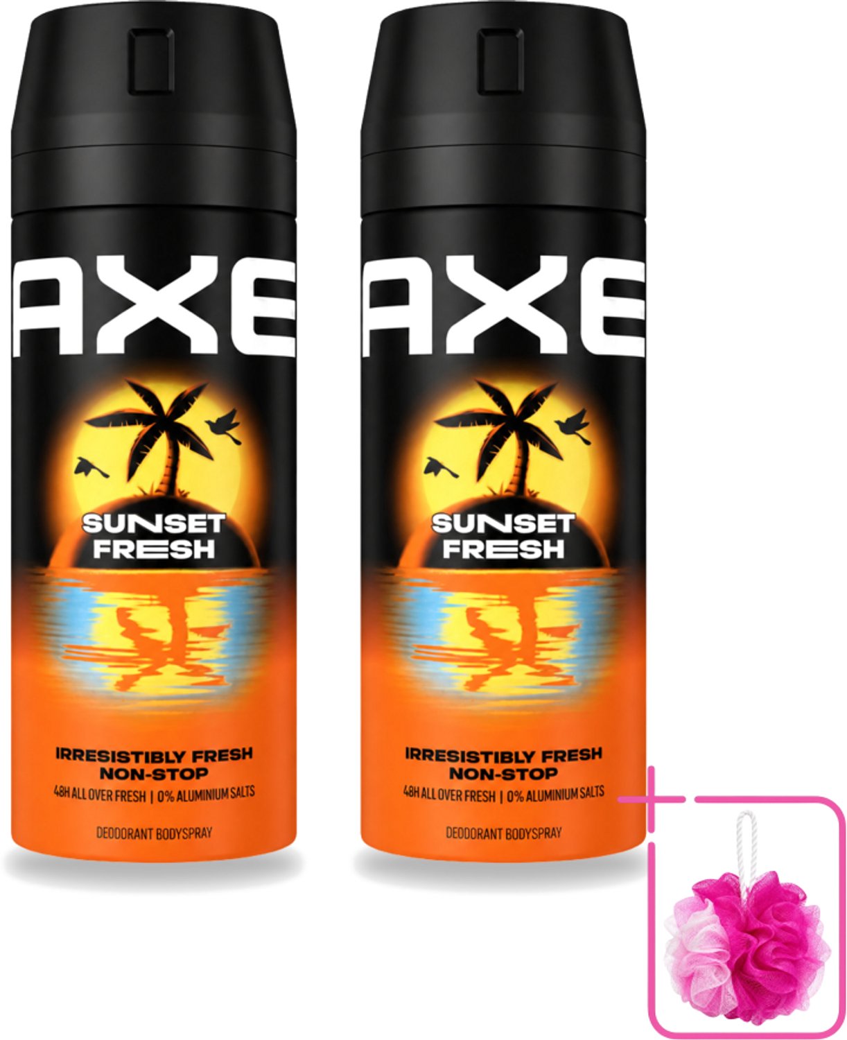 2 x Axe – Deodorant – Sunset Fresh – 150 ml - Bulkverpakking - Frisheid - Douchemop - Lichaamsgeur