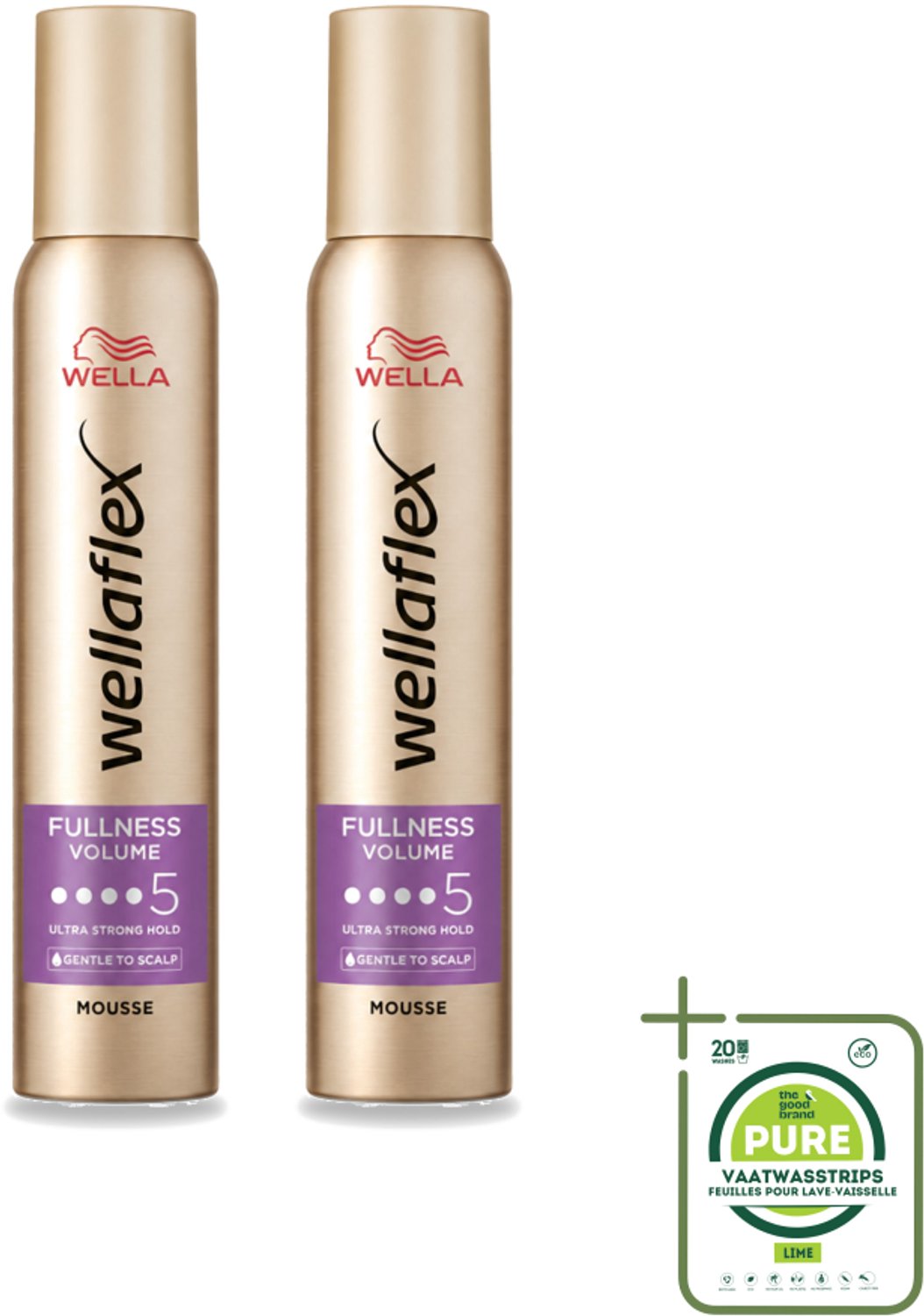 2 x Wella – Flex Fullness Volume Ultra Strong – Haarmousse – 200 ml - Grootverpakking - Vaatwasstrips - Haarmousse - Volume - Kracht - Natuurlijk Haar - Flexibel Haar
