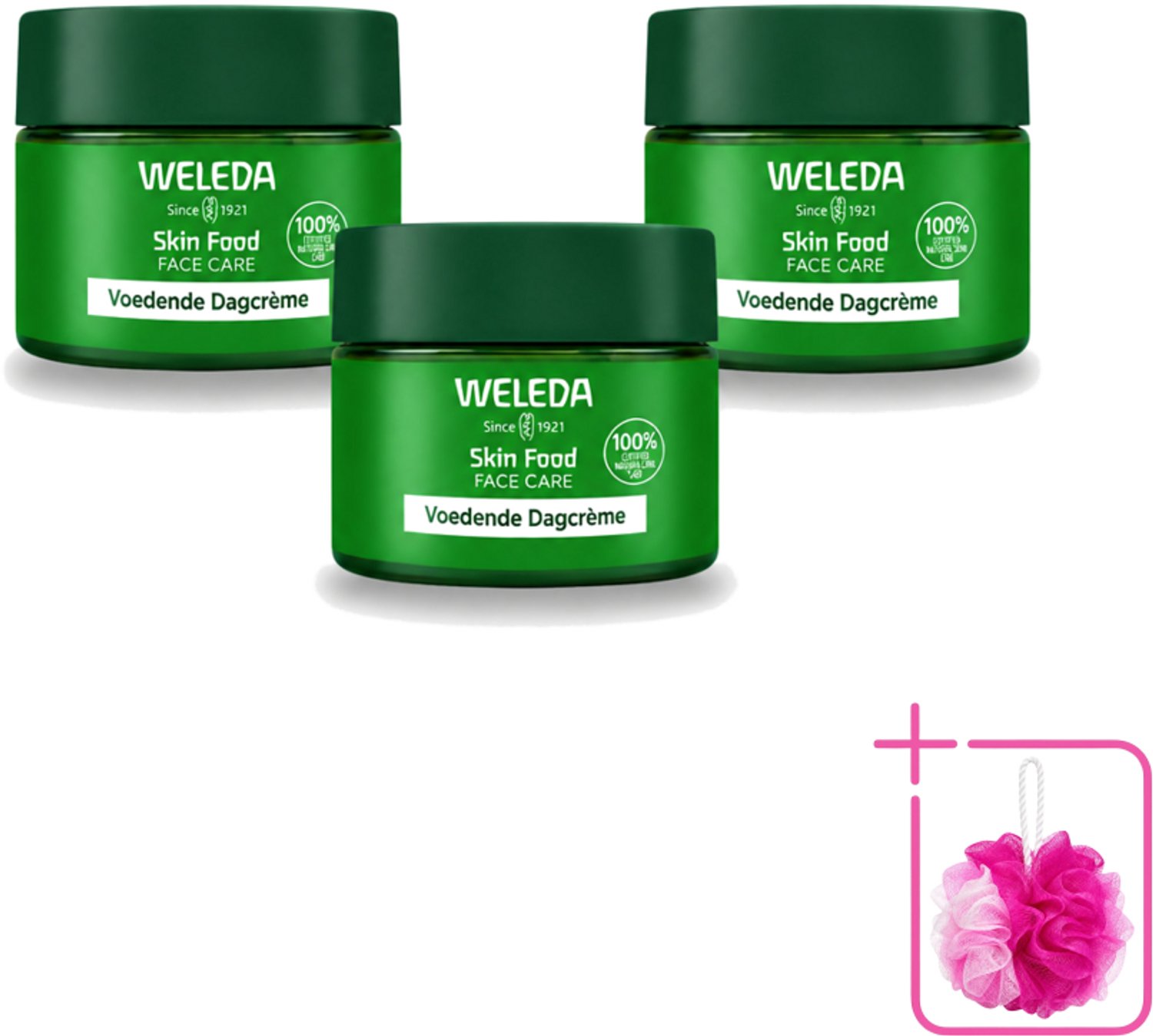 3 x WELEDA - Dagcrème Skin Food - Voedend - 40 ml - Bulkverpakking - Huidverzorging - Douchemop - Voedende crème