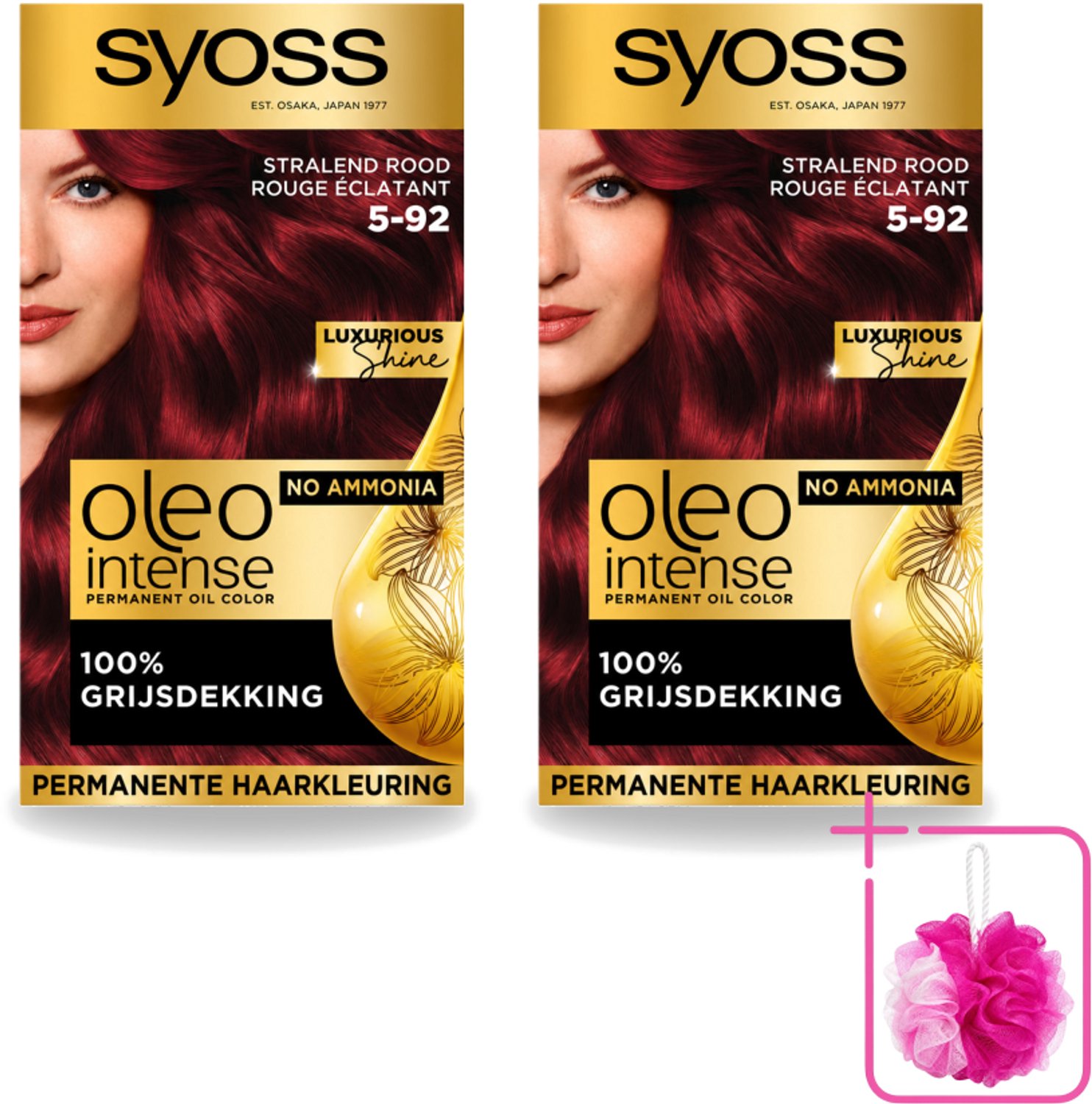 2 x SYOSS - Oleo Intense 5-92 - Haarverf - Permanente Haarkleuring - Stralend Rood - Langdurige Kleur - Bulkverpakking - Haarkleur - Douchemop - Rood