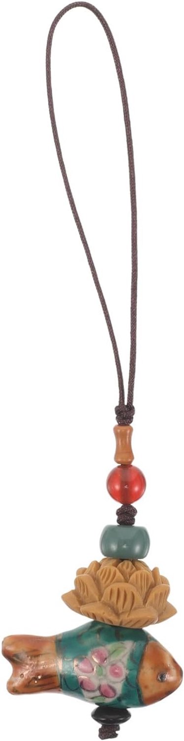 Happyyami Telefoonsieradenketting met kralen vishanger, anti-verlies mobiele telefoonriem, hangende hanger, lanyardriem voor vrouwen en meisjes, accessoire
