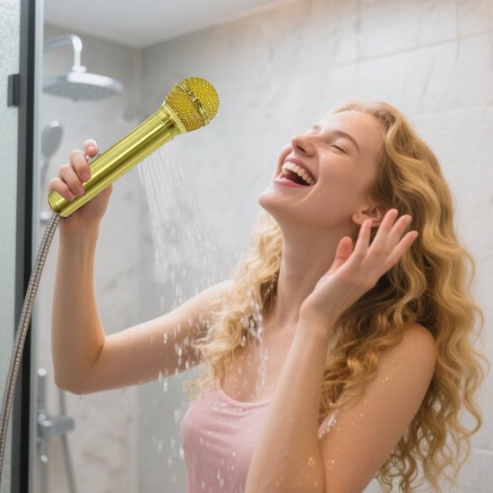 Hogedruk douchekop – retro waterstroomregelaar, douchekop badkamer met metalen behuizing en retrovorm, poort, badkamer, camper, spa, — afbeelding 3