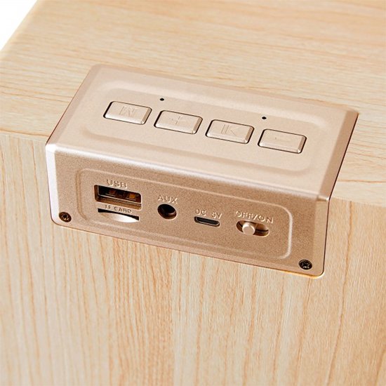 Livoo TES272C Bluetooth Speaker - 10W Stereo - 20 uur Accu - Hout - Crème — afbeelding 3