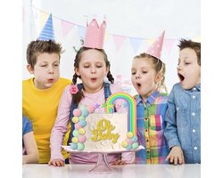 Rainbow Cake Decoration - 27 Pieces - Rainbow Decoration for Children's Birthdays, Cake Decorations, Macaron Balls, Oh, Baby, Star for Kids Birthday Party, Baby Shower