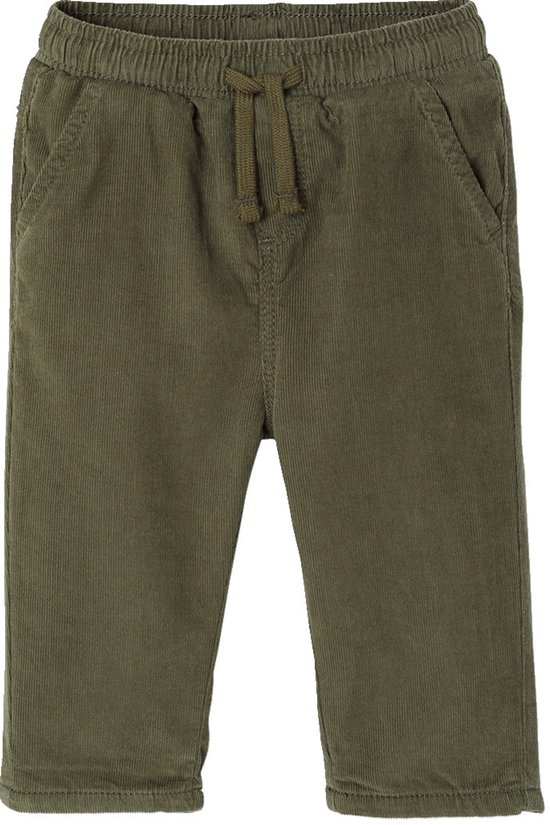 Babybroek jongen van ribfluweel kaki