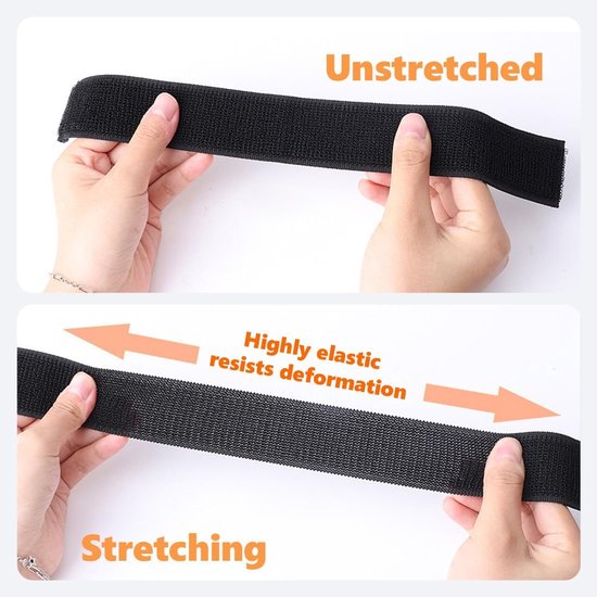 4 stuks elastische broekklemmen met klittenbandsluiting voor fietsen, wandelen, vissen, jagen, tuinieren en militaire uniformen (zwart) — afbeelding 2