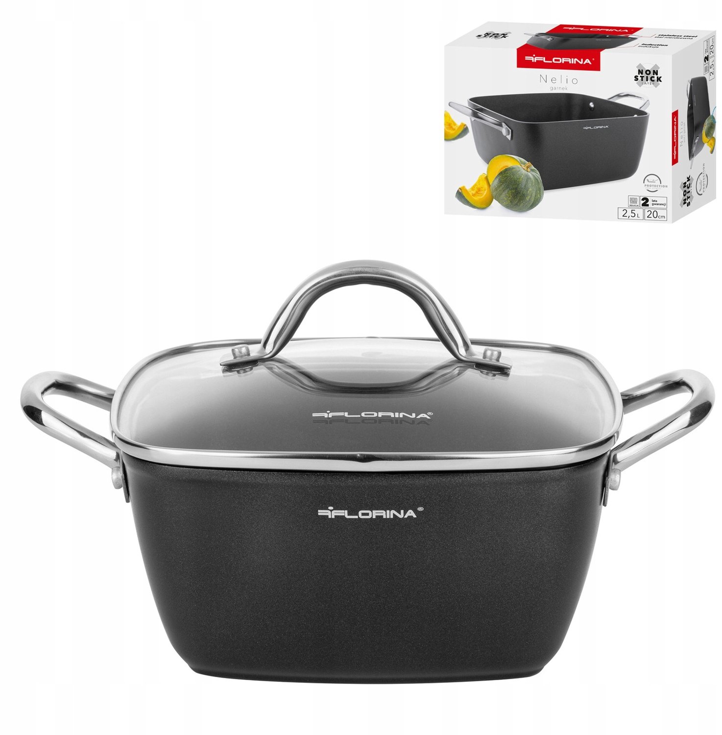 Florina Nelio Aluminium Pan 20cm 2.5L Zwart - Inductie