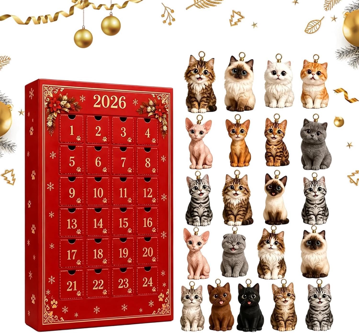 Kerstkalender 2026 2D 24 dagen acryl ornamenten