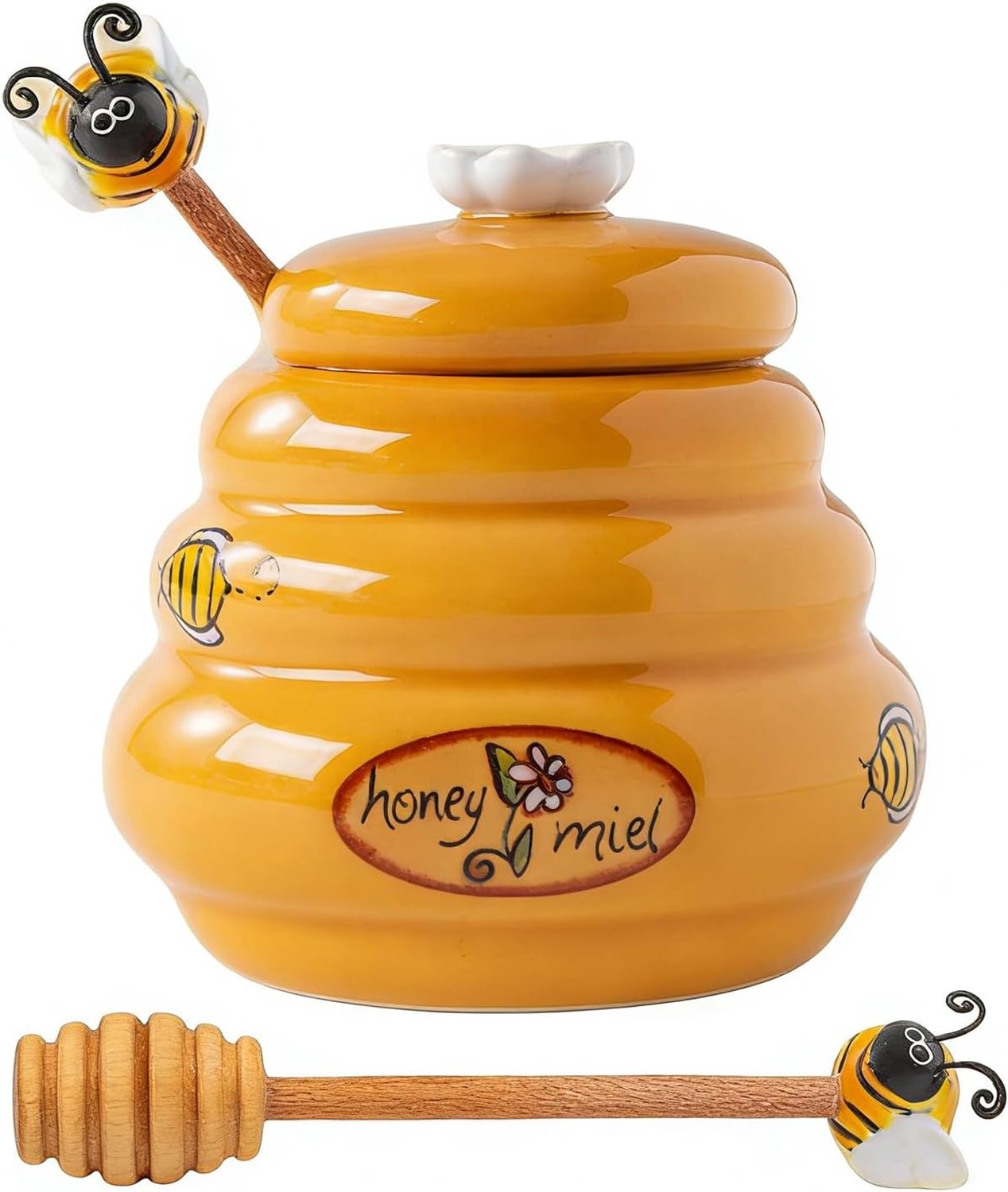 Honingpot Keramiek Druppelvrije Pot Met Wijde Opening