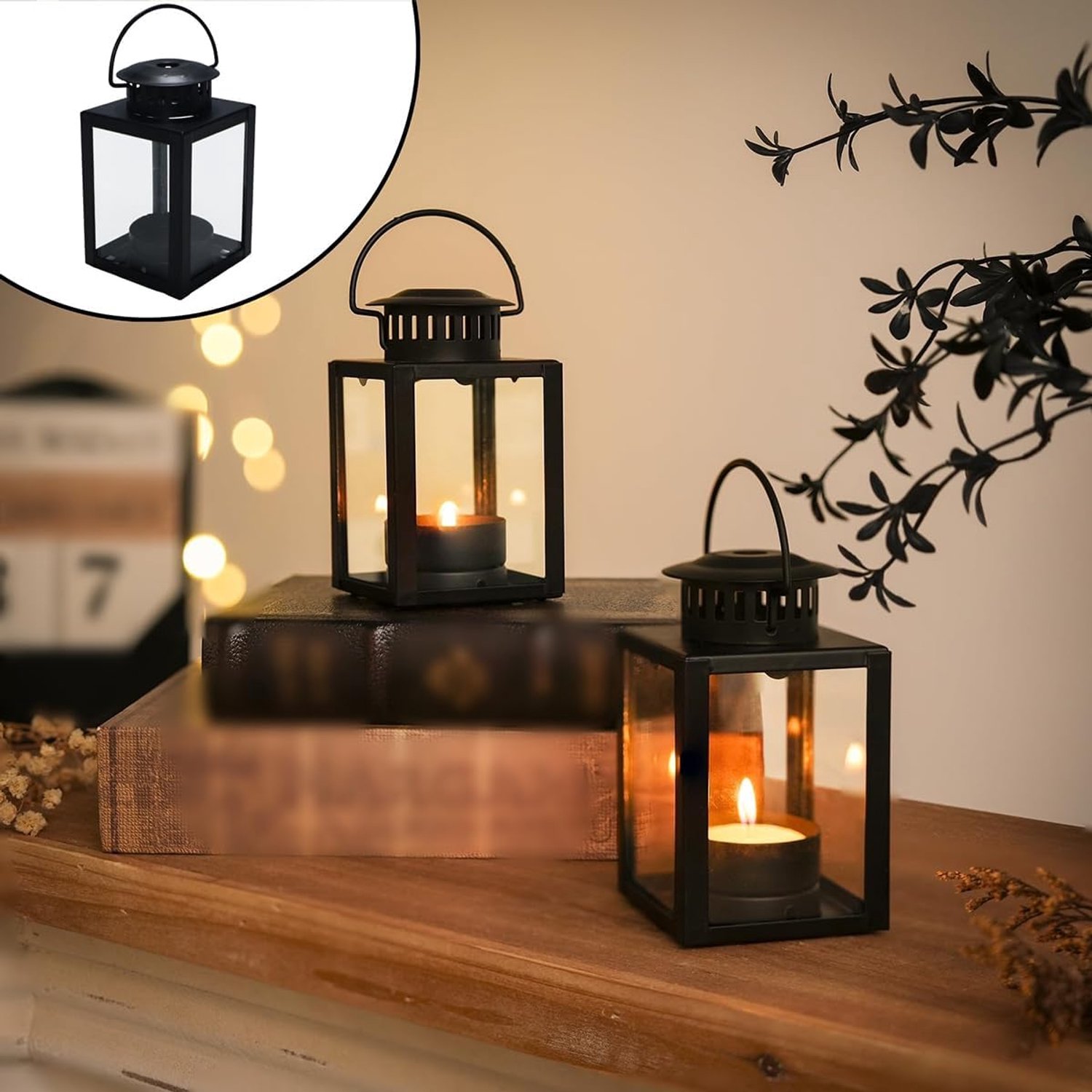 Grobo Ijzeren Kaars Lantaarn Vintage Glashouder met Carry Loop voor Cafe Party Garden Decor