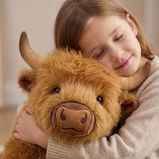 shownicer Verzwaringsdieren, hooglandrunds, 2,2 kg, gewogen knuffeldier, koe, knuffeldier, groot pluche dier, XXL, hooglandkoe, pluche kussen, speelgoed, cadeau voor volwassenen en kinderen (koe, 65 — afbeelding 2