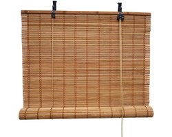 Bamboebaas® bamboe rolgordijn Sem - Bruin - 80x220 cm - Natuurlijke look - Zonwerend - Duurzaam bamboe - Lichtdoorlatend - Geschikt voor bin