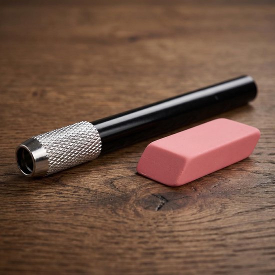 6 Stuks Delige Metalen Potloodverlengers Draagbare Penhouder voor Houtkleurige Houtskoolpotloden Geschikt voor Tekenen Schrijven Artistiek Gebruik Zwart — afbeelding 2