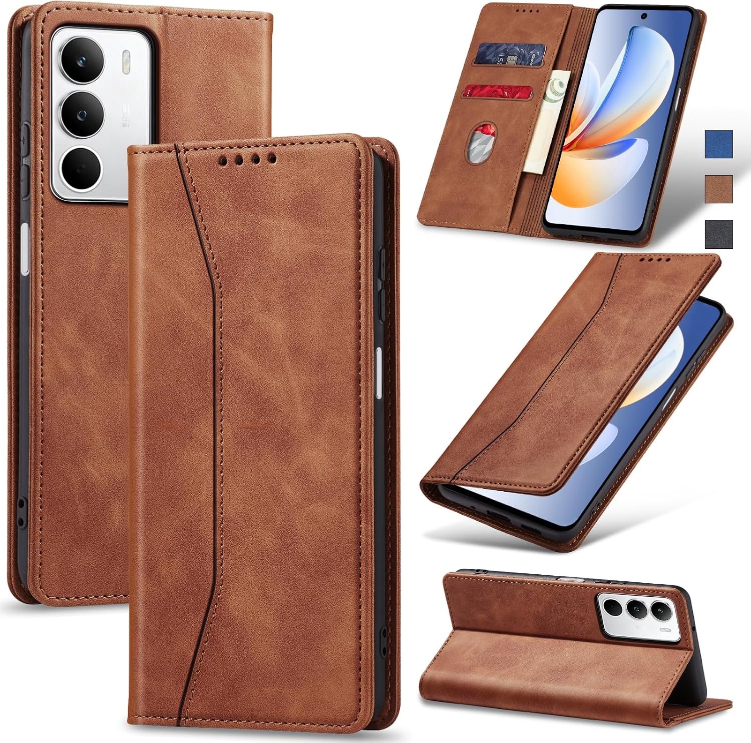 Jasonyu Hoesje voor Realme C71/C75/14x,Bruin