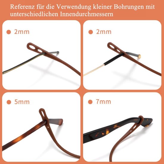 6 stuks siliconen brillenbanden met 3 gaten, verstelbare brillenketting om om te hangen, universele zonnebrillen, banden, brillenbanden, brillenbanden, antislip brillenkoord, brillenhouder — afbeelding 3