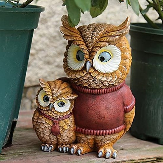 Hars Simulation Animal Owl Fox Ornaments Tuin Landschap Sculptuur Beeldjes Ambachten Villa Outdoor Inrichting Decor — afbeelding 2